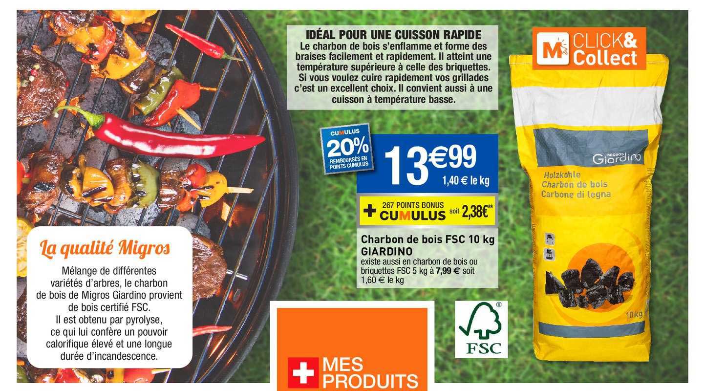 idéal pour une cuisson rapide , charbon de bois FSC 10 kg giardino