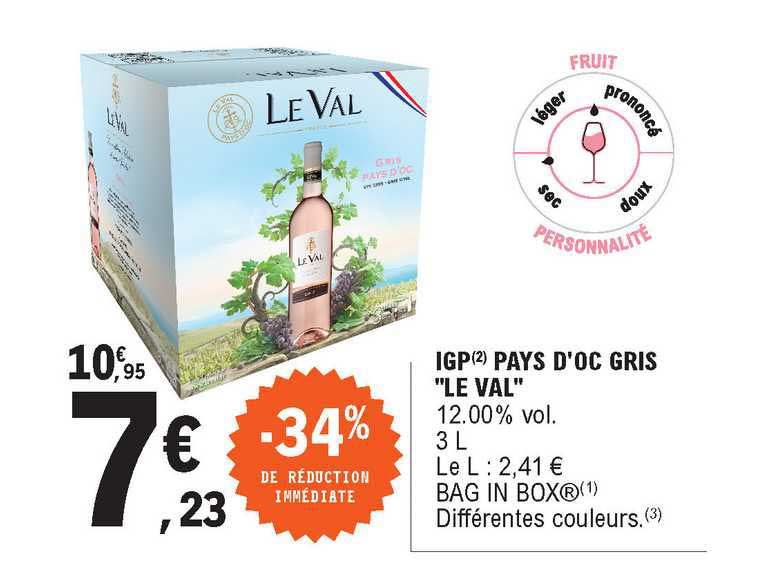 igp pays d'oc gris le val -34% de réduction immédiate