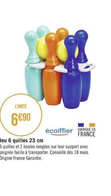 jeu  6 quilles 23 cm
