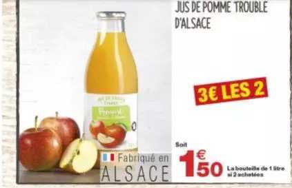 jus de pomme trouble d'alsace