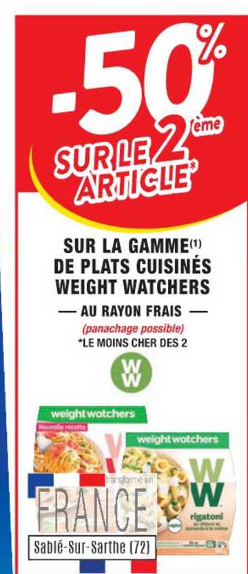 la gamme de plats cuisinés weight watchers