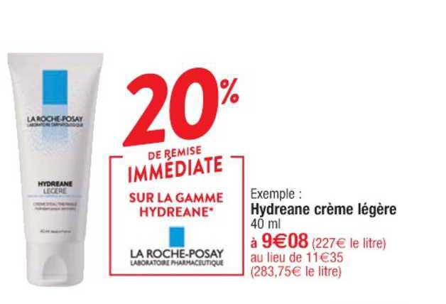 La Roche-posay Hydreane Crème Légère 20% De Remise Immédiate