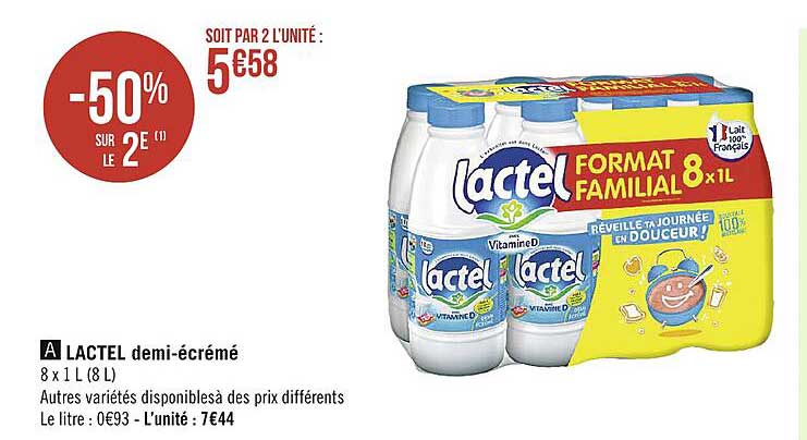 lactel demi-écrémé