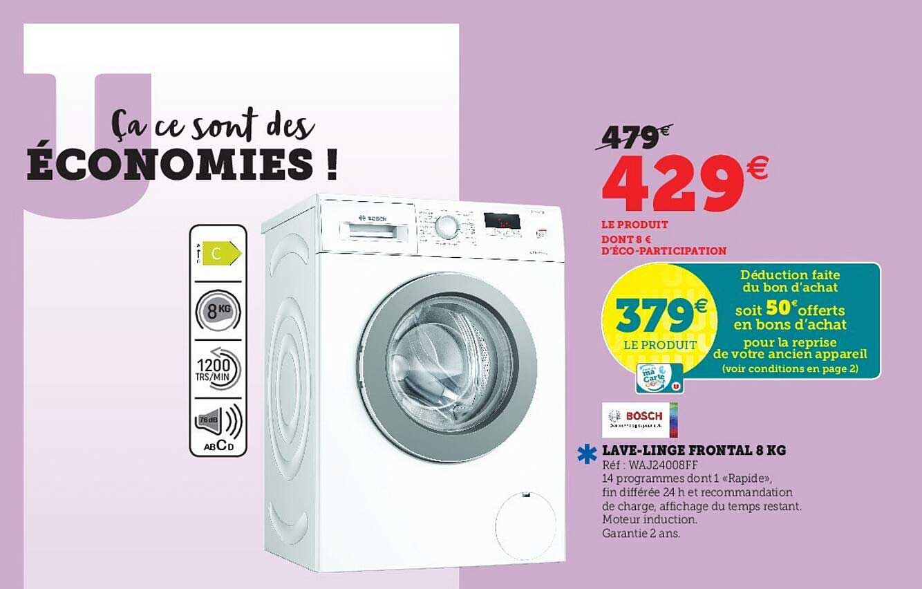 lave-linge frontal 8 kg