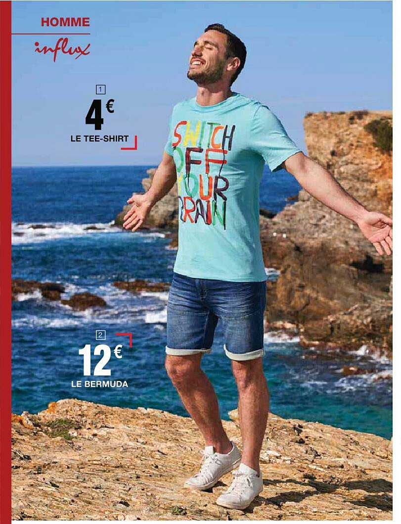 le tee-shirt, le bermuda homme influx