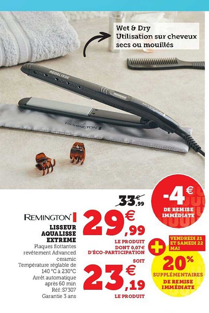 lisseur aqualisse extrême remington