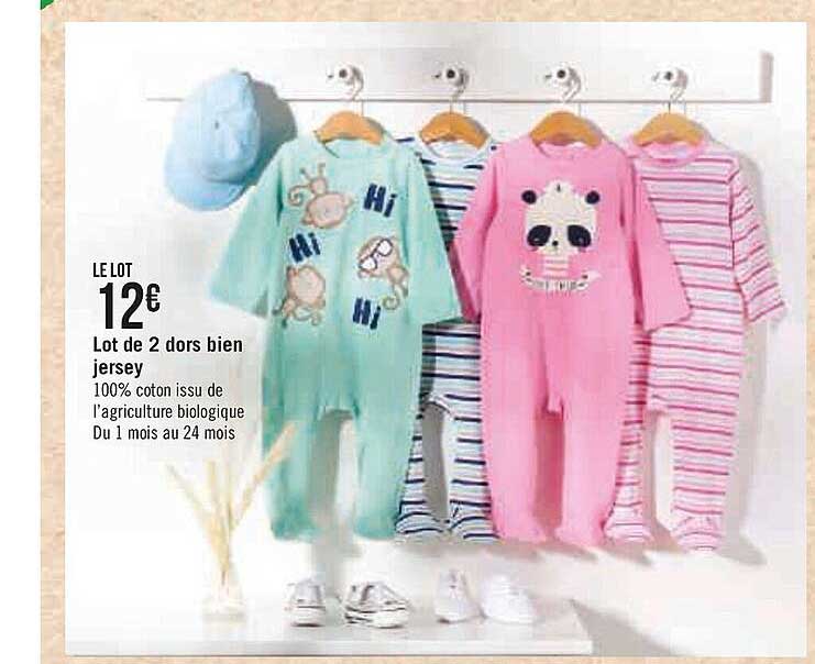 lot de 2 dors bien jersey