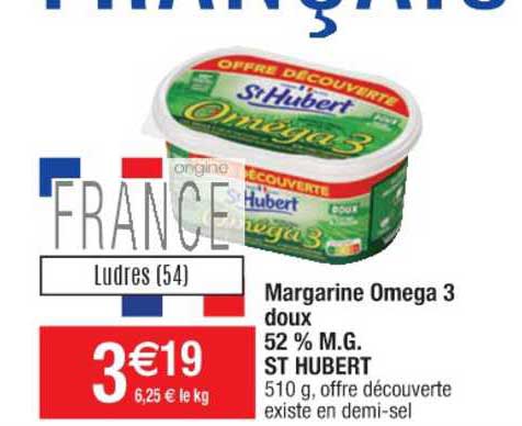 margarine omega 3 doux 52% M.G. St Hubert
