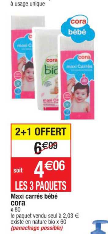 Maxi Carrés Bébé Cora 2+1 Offert