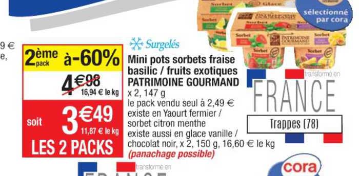 Mini Pots Sorbets Fraise Basilic - Fruits Exotiques Patrimoine Gourmand