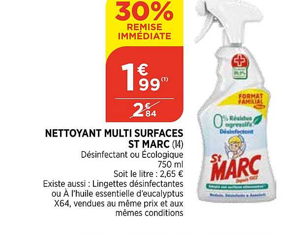 nettoyant multi surfaces st marc 30% remise immédiate