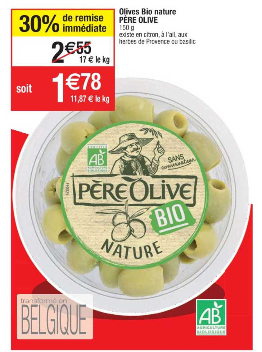 olives bio nature père olive 30% de remise immédiate
