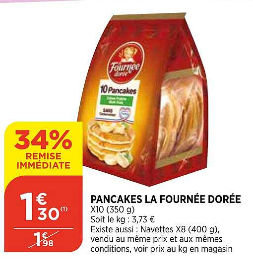 pancakes la fournée dorée 34% remise immédiate