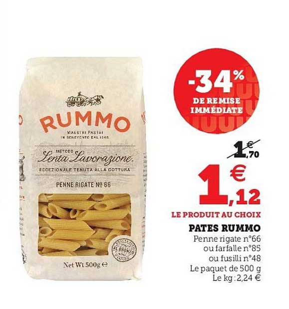 Pâtes Rummo -34% De Remise Immédiate