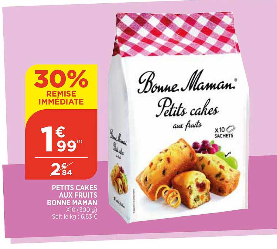 petits cakes aux fruits bonne maman 30% remise immédiate