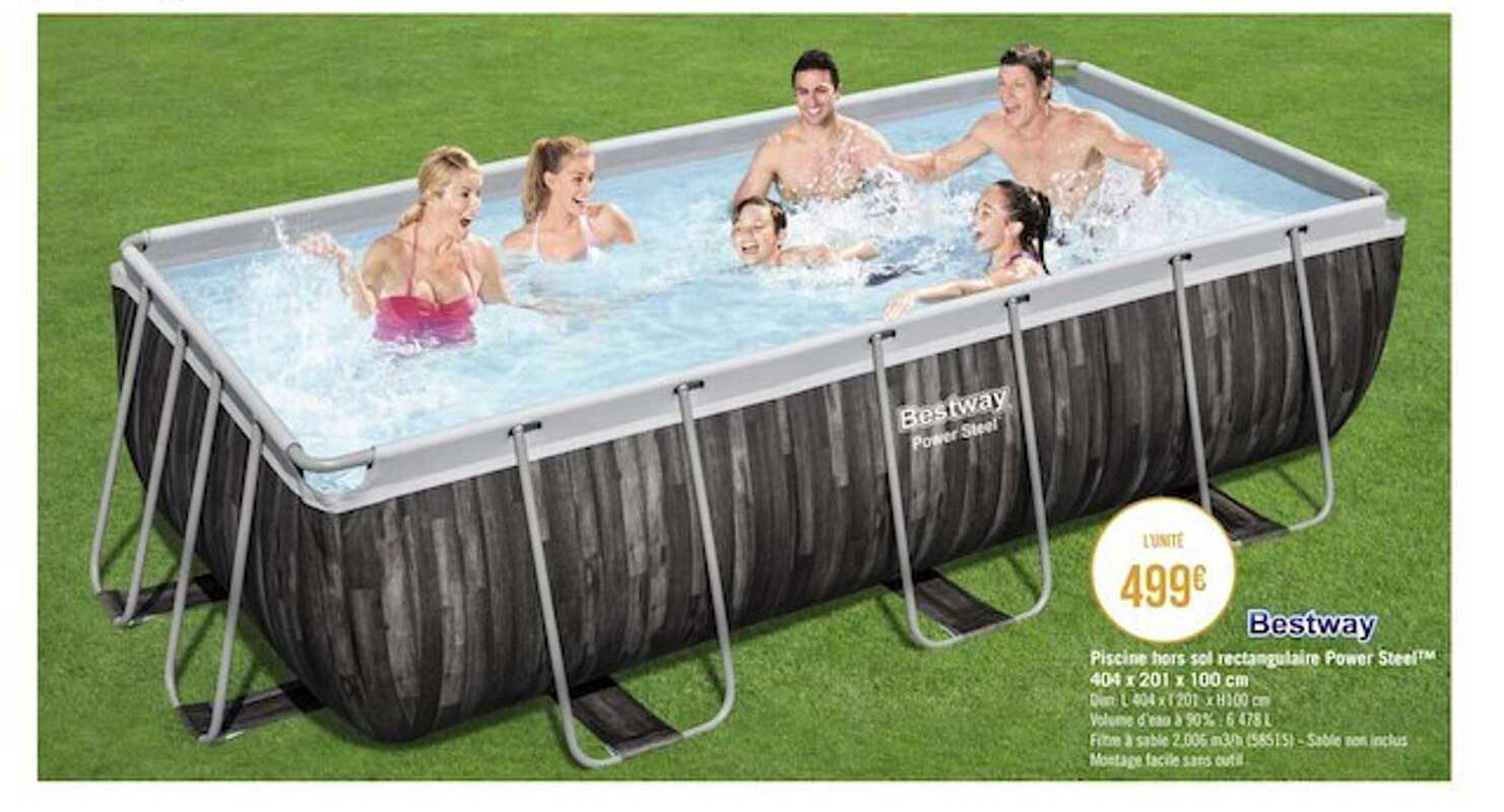 piscine hors sol rectangulaire power steel 404 x 201 x 100 cm bestway