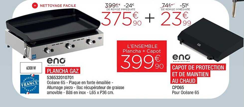 plancha gaz, capot de protection et de maintien au chaud