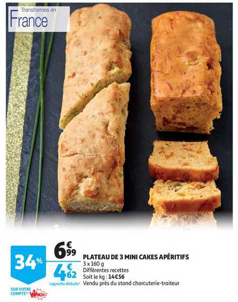 Plateau De 3 Mini Cakes Apéritifs