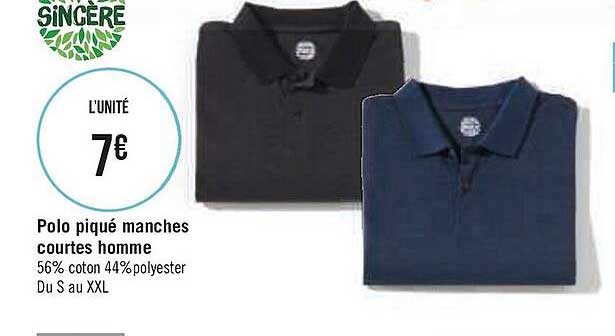 polo piqué manches courtes homme sincère