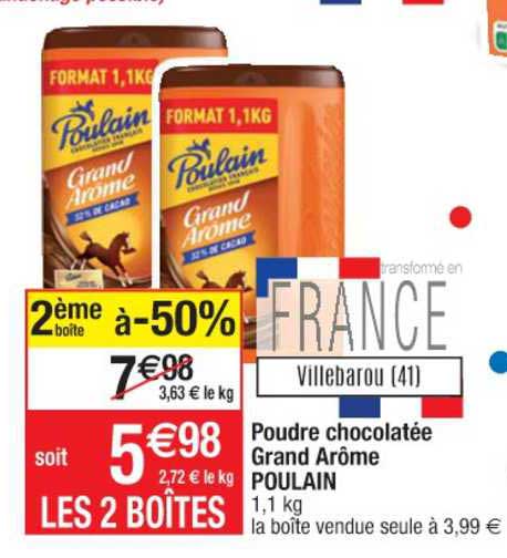 poudre chocolatée grand arôme poulain