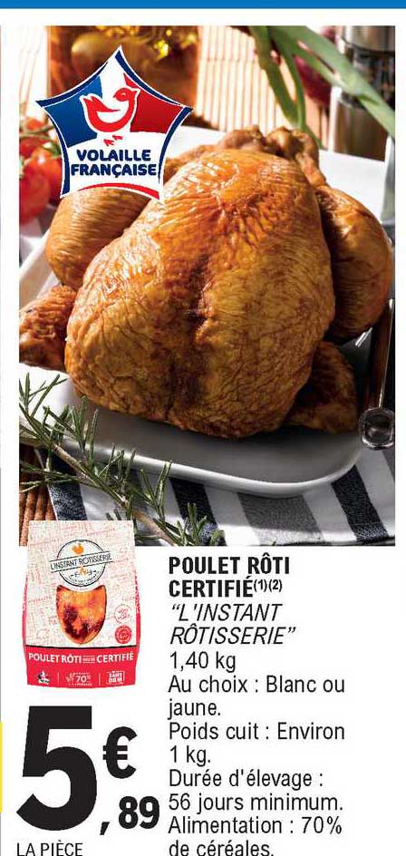 poulet rôti certifié l'instant rôtisserie