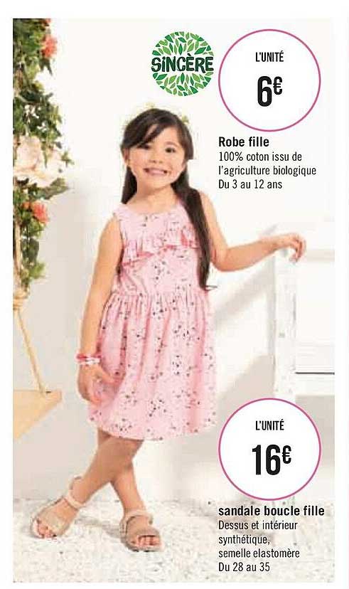 robe fille, sandale boucle fille