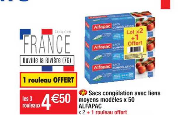 sacs congélation avec liens moyena modéles x 50 alfapac