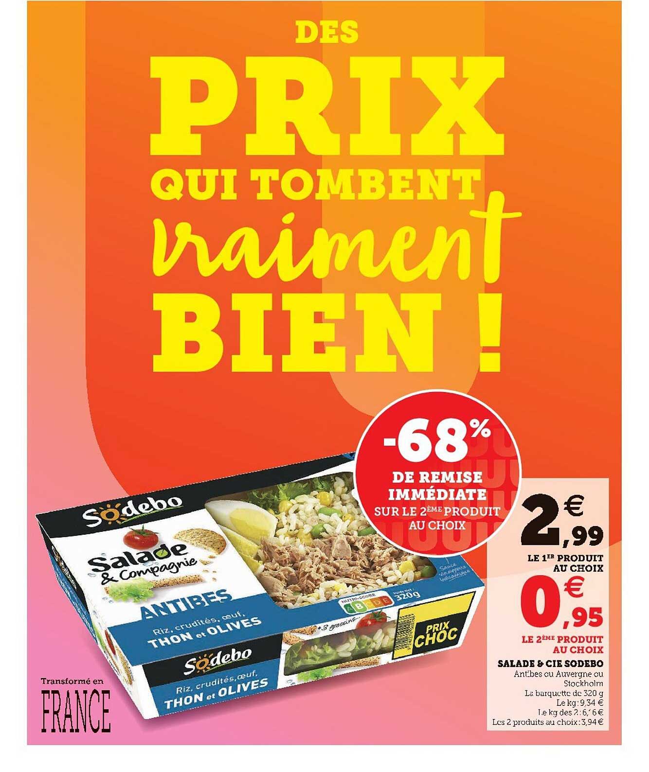 Salade & Cie Sodebo -68% De Remise Immédiate Sur Le 2ème Produit Au Choix