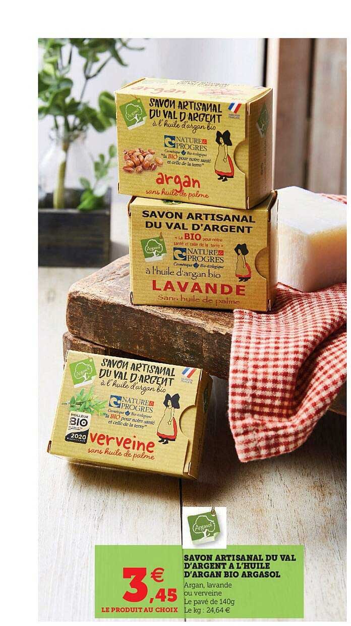 savon artisanal du val d'argent à l'huile d'argan bio argasol