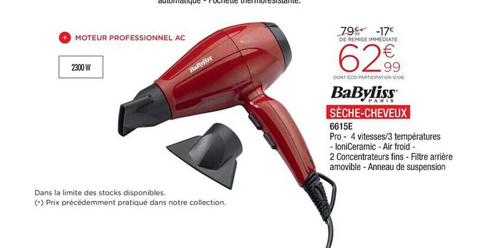 sèche-cheveux 6615e babyliss paris