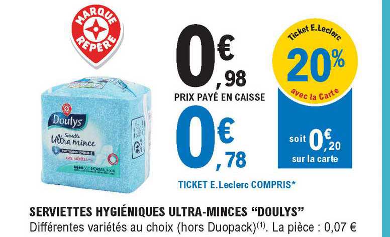 Serviettes Hygiéniques Ultra-minces "doulys"