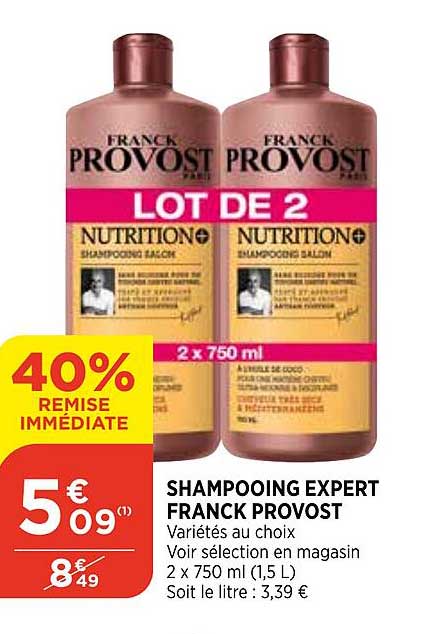 shampooing expert franck provost 40% remise immédiate