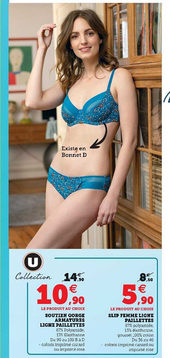 soutien gorge armatures ligne paillettes, slip femme ligne paillettes