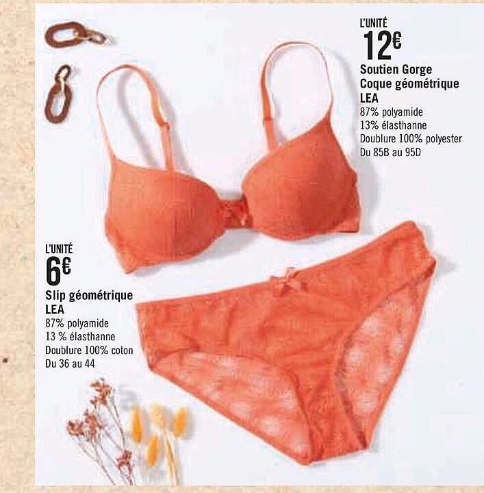 Soutien Gorge Coque Géométrique Lea, Slip Géométrique Lea