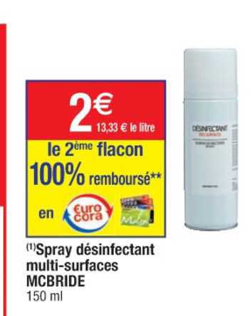 spray désinfectant multi-surfaces mcbride