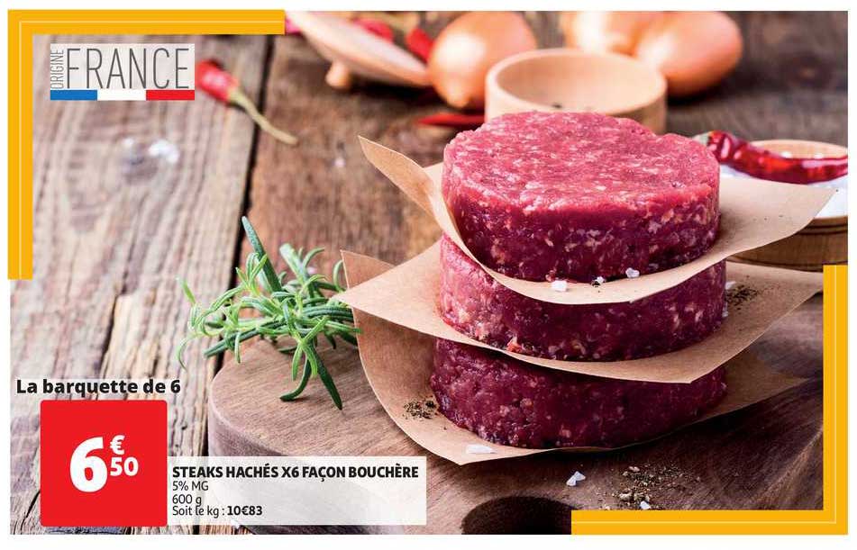 steaks hachés x6 façon bouchère