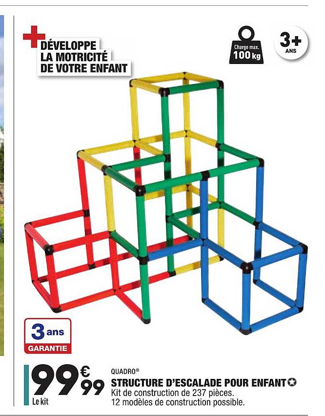 structure d'escalade pour enfant quadro