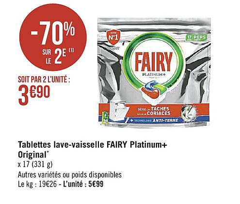Tablettes Lave-vaisselle Fairy Platinum+ Original