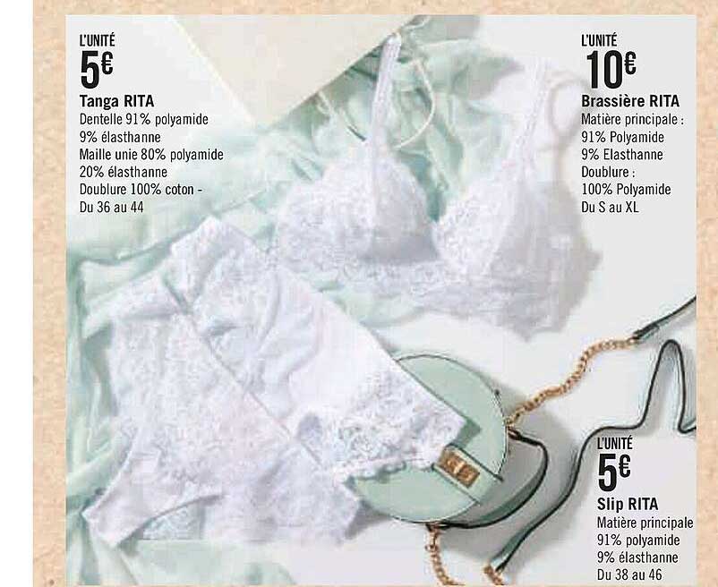 Tanga Rita, Brassière Rita, Slip Rita