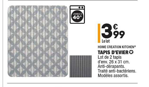 tapis d'évier home creation kitchen
