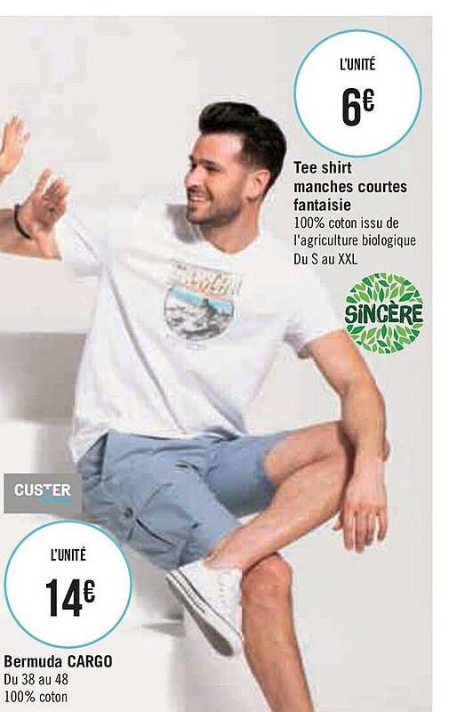 tee shirt manches coutes fantaisie sincère