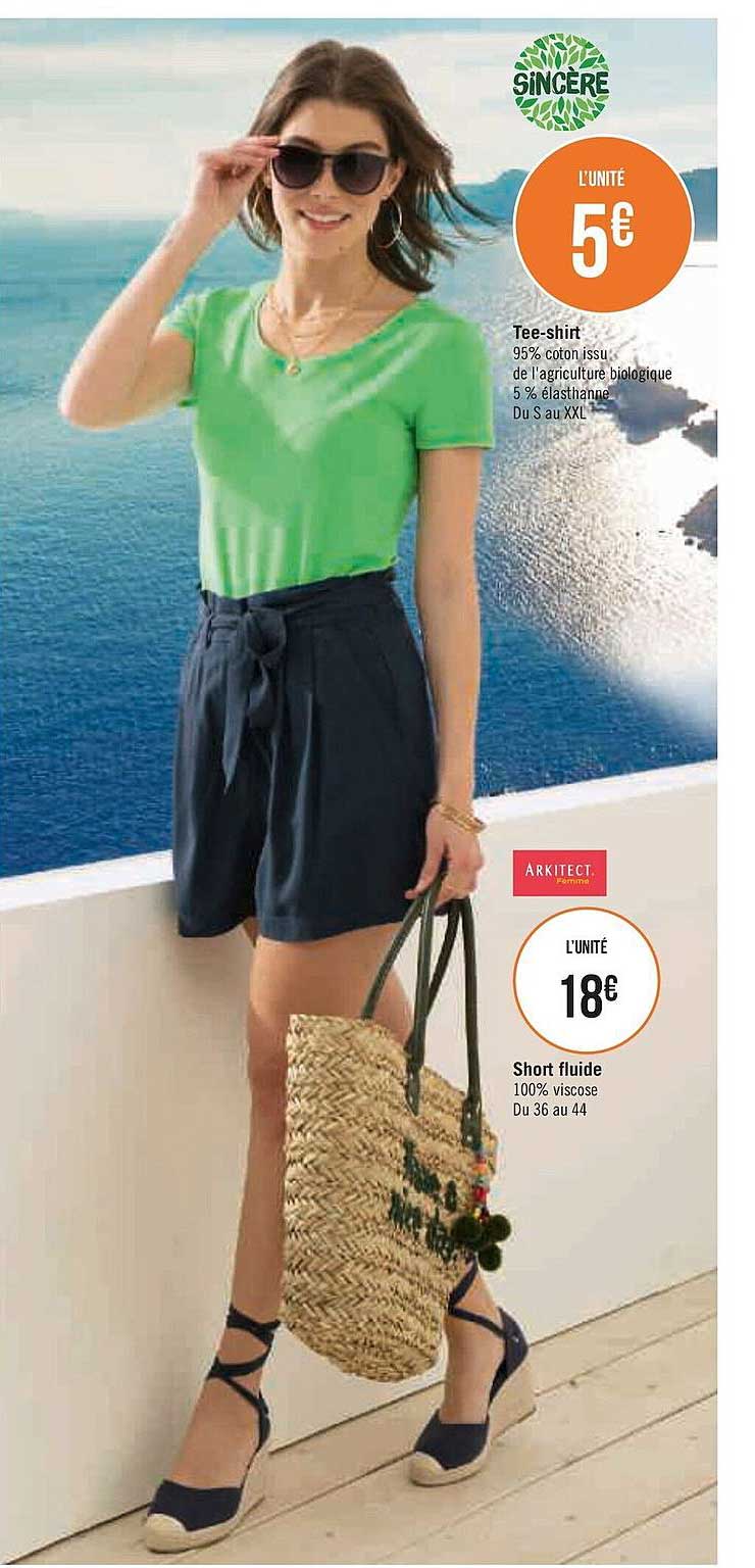 tee-shirt sincère, short fluide arkitect