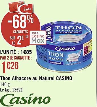 Thon Albacore Au Naturel Casino