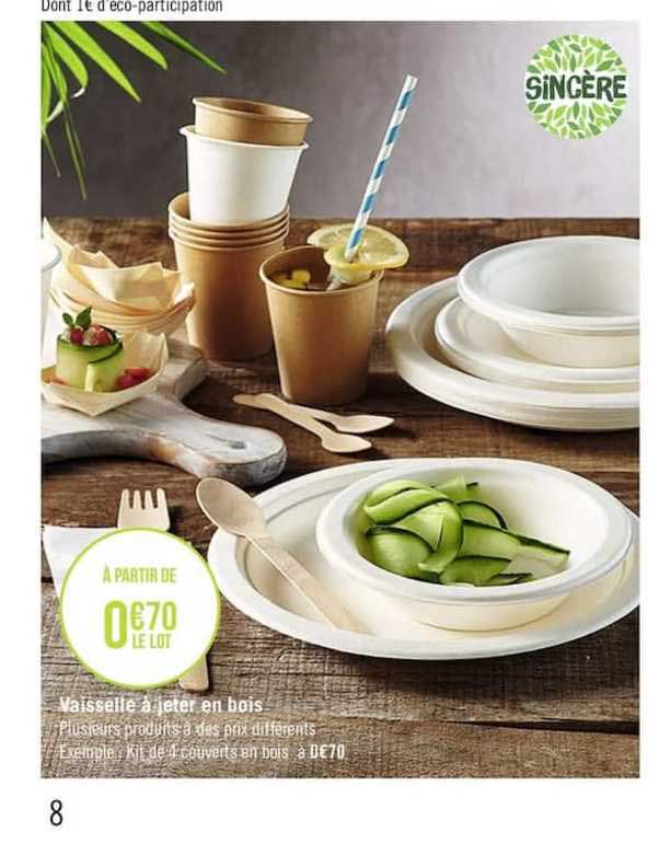 vaisselle à jeter en bois sincère