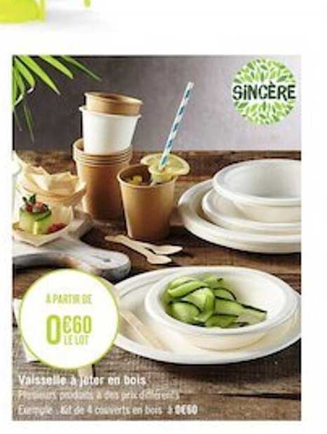 vaisselle à jeter en bois sincère