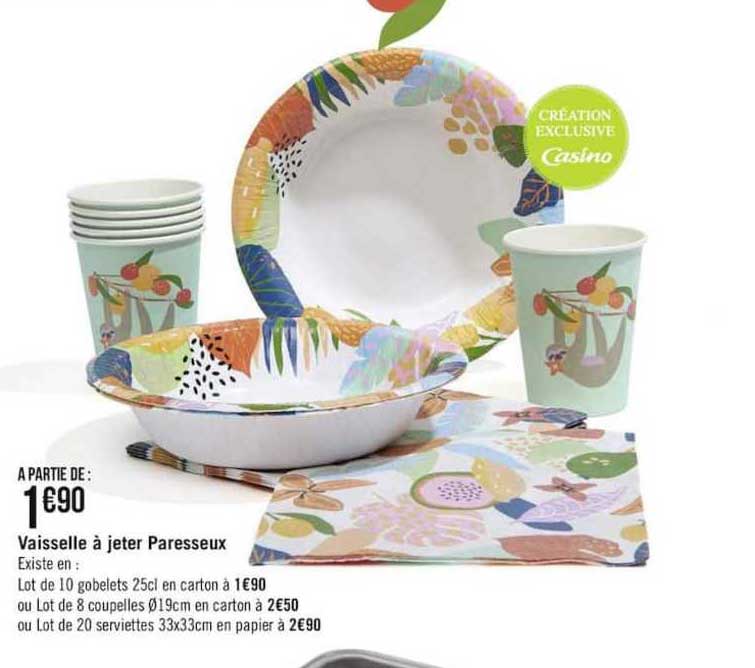 vaisselle à jeter paresseux