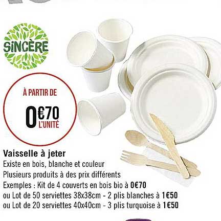 Vaisselle a jeter
