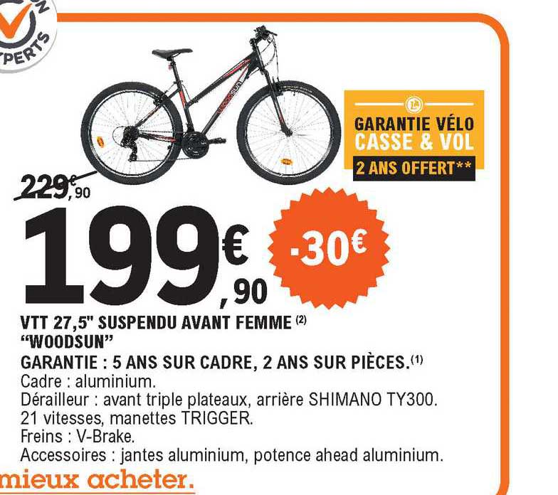 vtt 27.5" suspendu avant femme "woodsun"