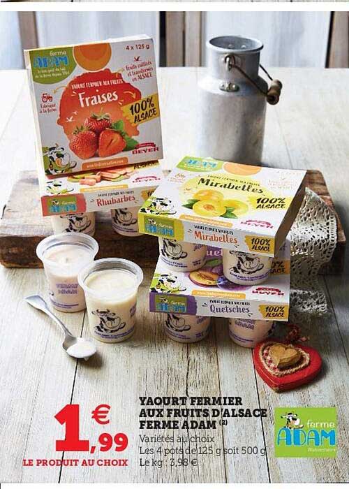 Yaourt Fermier Aux Fruits D'alsace Ferme Adam
