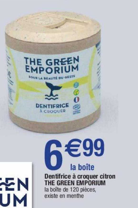 dentifrice à croquer citron the green emporium